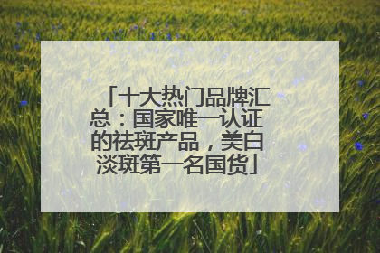 十大热门品牌汇总：国家唯一认证的祛斑产品，美白淡斑第一名国货