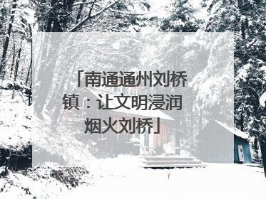 南通通州刘桥镇：让文明浸润烟火刘桥