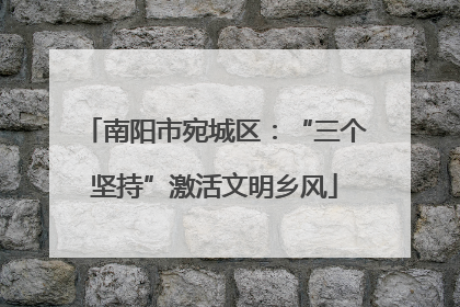 南阳市宛城区：“三个坚持”激活文明乡风
