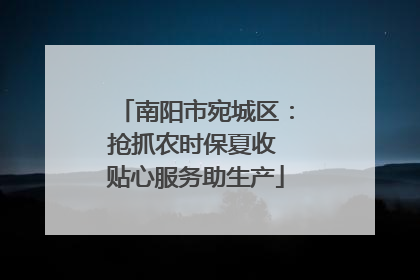 南阳市宛城区：抢抓农时保夏收 贴心服务助生产