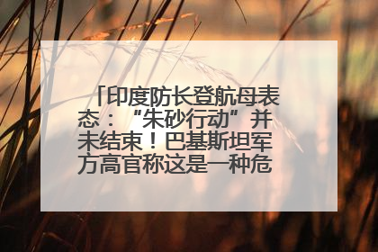 印度防长登航母表态：“朱砂行动”并未结束！巴基斯坦军方高官称这是一种危险的状况……