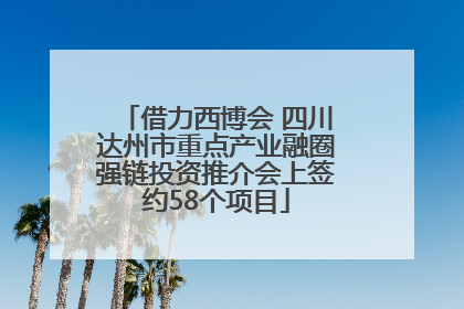借力西博会 四川达州市重点产业融圈强链投资推介会上签约58个项目