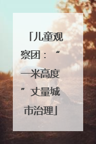 儿童观察团：“一米高度”丈量城市治理
