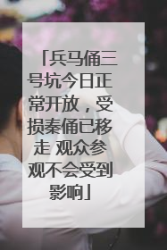 兵马俑三号坑今日正常开放，受损秦俑已移走 观众参观不会受到影响
