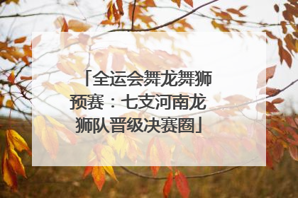 全运会舞龙舞狮预赛：七支河南龙狮队晋级决赛圈