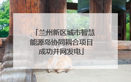 兰州新区城市智慧能源岛协同耦合项目成功并网发电