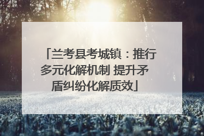 兰考县考城镇：推行多元化解机制 提升矛盾纠纷化解质效