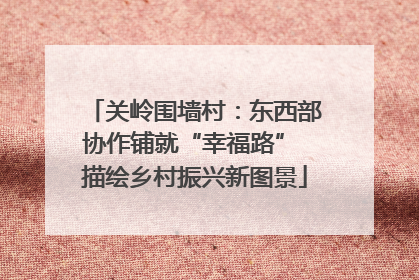 关岭围墙村：东西部协作铺就“幸福路” 描绘乡村振兴新图景