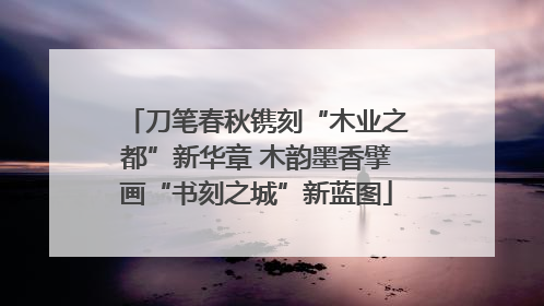 刀笔春秋镌刻“木业之都”新华章 木韵墨香擘画“书刻之城”新蓝图