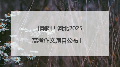 刚刚！河北2025高考作文题目公布