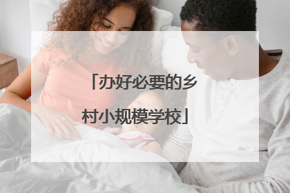 办好必要的乡村小规模学校