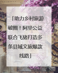 助力乡村旅游破圈！阿里公益联合飞猪打造多条县域文旅爆款线路
