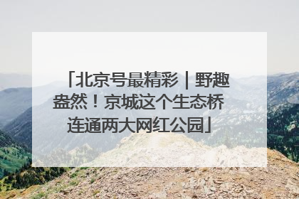 北京号最精彩｜野趣盎然！京城这个生态桥连通两大网红公园