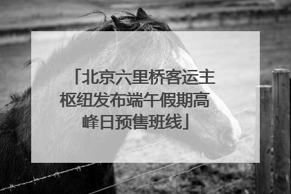 北京六里桥客运主枢纽发布端午假期高峰日预售班线