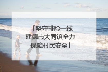 坚守排险一线 建德市大同镇全力保障村民安全