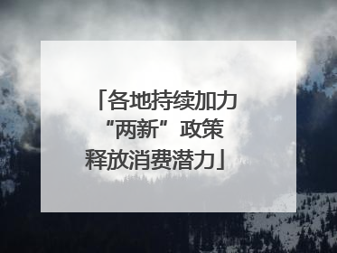 各地持续加力“两新”政策 释放消费潜力