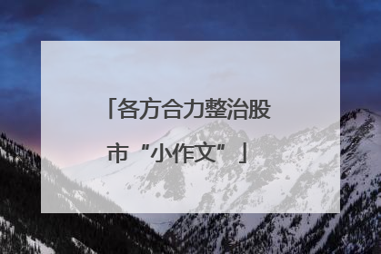 各方合力整治股市“小作文”