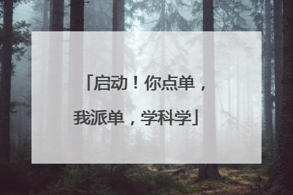 启动！你点单，我派单，学科学