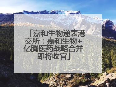 嘉和生物递表港交所：嘉和生物+亿腾医药战略合并即将收官