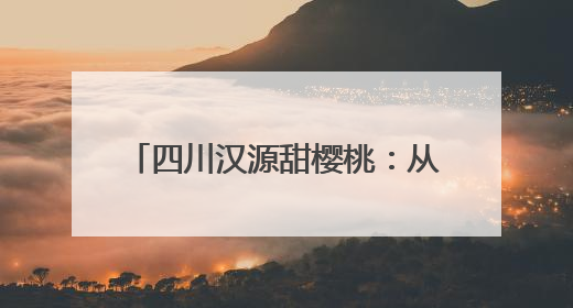 四川汉源甜樱桃：从背篓到云端的跃迁