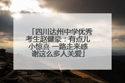 四川达州中学优秀考生赵健豪：有点儿小惊喜 一路走来感谢这么多人关爱