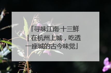 寻味江南·十三鲜｜在杭州上城，吃透一座城的古今味觉