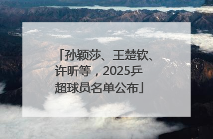 孙颖莎、王楚钦、许昕等，2025乒超球员名单公布