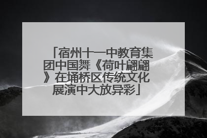宿州十一中教育集团中国舞《荷叶翩翩》在埇桥区传统文化展演中大放异彩