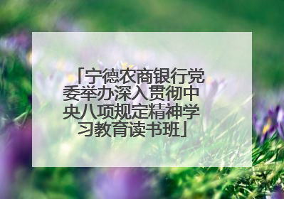 宁德农商银行党委举办深入贯彻中央八项规定精神学习教育读书班