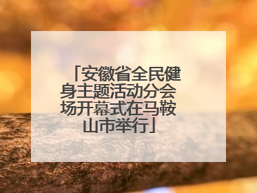 安徽省全民健身主题活动分会场开幕式在马鞍山市举行