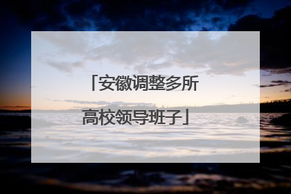 安徽调整多所高校领导班子