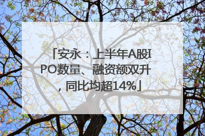 安永：上半年A股IPO数量、融资额双升，同比均超14%