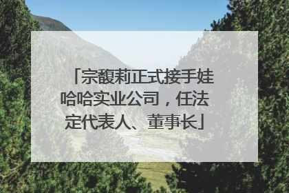 宗馥莉正式接手娃哈哈实业公司，任法定代表人、董事长