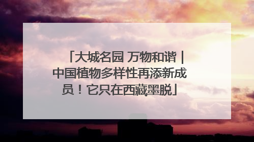 大城名园 万物和谐｜中国植物多样性再添新成员！它只在西藏墨脱