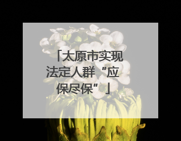 太原市实现法定人群“应保尽保”