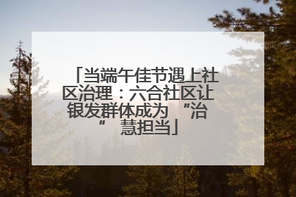 当端午佳节遇上社区治理：六合社区让银发群体成为 “治” 慧担当