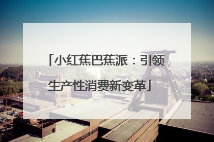 小红蕉巴蕉派：引领生产性消费新变革