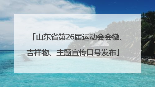山东省第26届运动会会徽、吉祥物、主题宣传口号发布