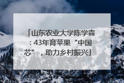 山东农业大学陈学森：43年育苹果“中国芯”，助力乡村振兴