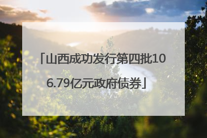山西成功发行第四批106.79亿元政府债券
