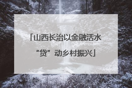 山西长治以金融活水“贷”动乡村振兴