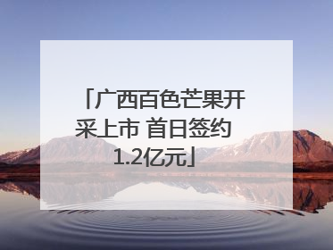 广西百色芒果开采上市 首日签约1.2亿元