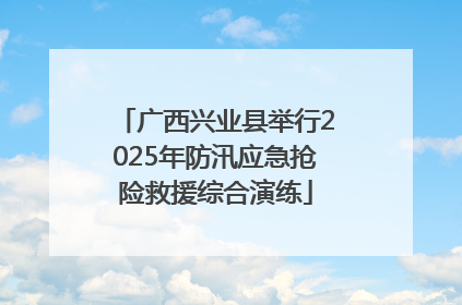 广西兴业县举行2025年防汛应急抢险救援综合演练