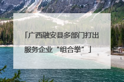 广西融安县多部门打出服务企业“组合拳”