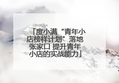 度小满“青年小店榜样计划”落地张家口 提升青年小店的实战能力