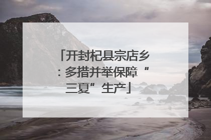 开封杞县宗店乡：多措并举保障“三夏”生产