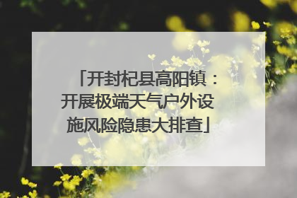 开封杞县高阳镇：开展极端天气户外设施风险隐患大排查
