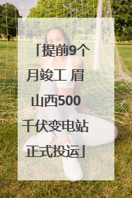 提前9个月竣工 眉山西500千伏变电站正式投运