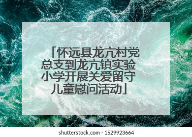 怀远县龙亢村党总支到龙亢镇实验小学开展关爱留守儿童慰问活动