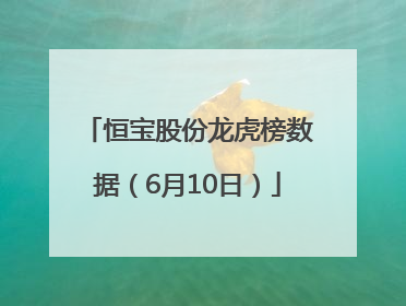 恒宝股份龙虎榜数据（6月10日）
